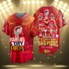 Kansas City Chiefs Back To Back Super Bowl LIX Champions Baseball Jersey 3 3