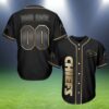 Kansas City Chiefs Custom Baseball Jersey Midnight Gold 2 2