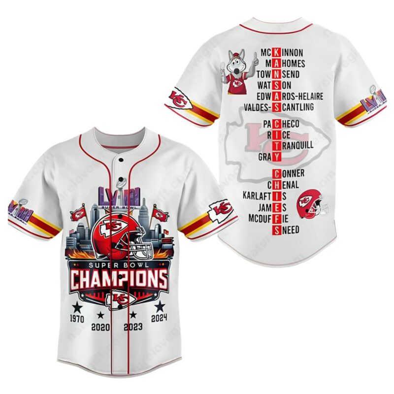 Kansas City Chiefs Super Bowl Champions Shirt Baseball Jersey 1 1