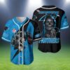 Mens Carolina Panthers Baseball Jersey Skull 2 2