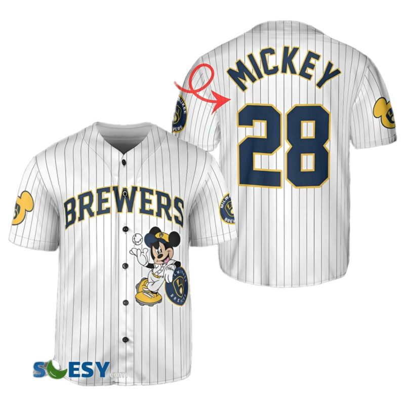 Mickey Milwaukee Brewers Youth Jersey Baseball 1 1