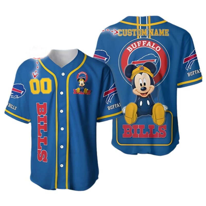 Mickey Mouse Buffalo Bills Baseball Jersey 1 1