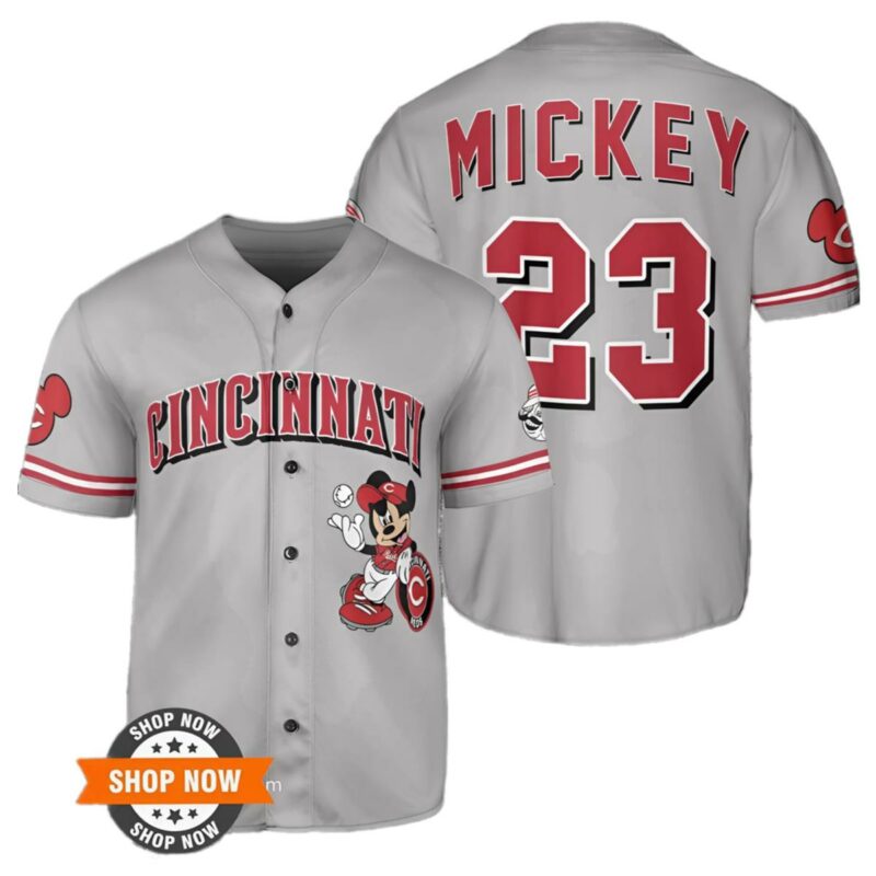 Mickey Mouse Cincinnati Reds Baseball Jersey 1 1