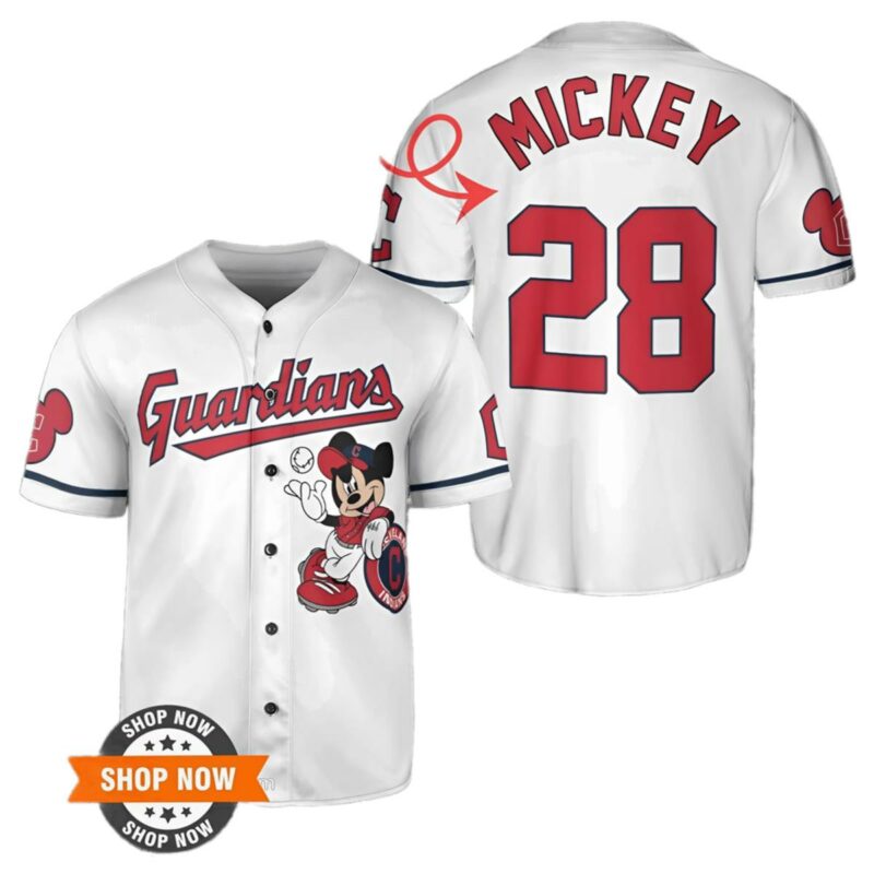 Mickey Mouse Cleveland Guardians Baseball Jersey 1 1