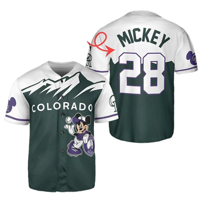 Mickey Mouse Colorado Rockies Baseball Jersey 1 1