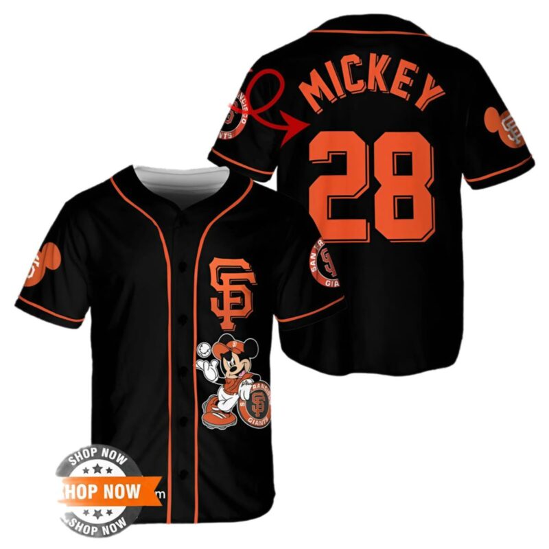 Mickey Mouse San Francisco Giants Custom Baseball Jersey 1 1