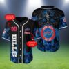 NFL Buffalo Bills Baseball Jersey Personalized With Skull 2 2