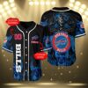 NFL Buffalo Bills Baseball Jersey Personalized With Skull 3 3