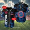 NFL Buffalo Bills Baseball Jersey Personalized With Skull 4 4