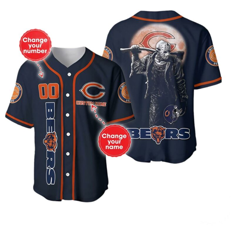 NFL Chicago Bears Jason Voorhees Baseball Jersey 1 1