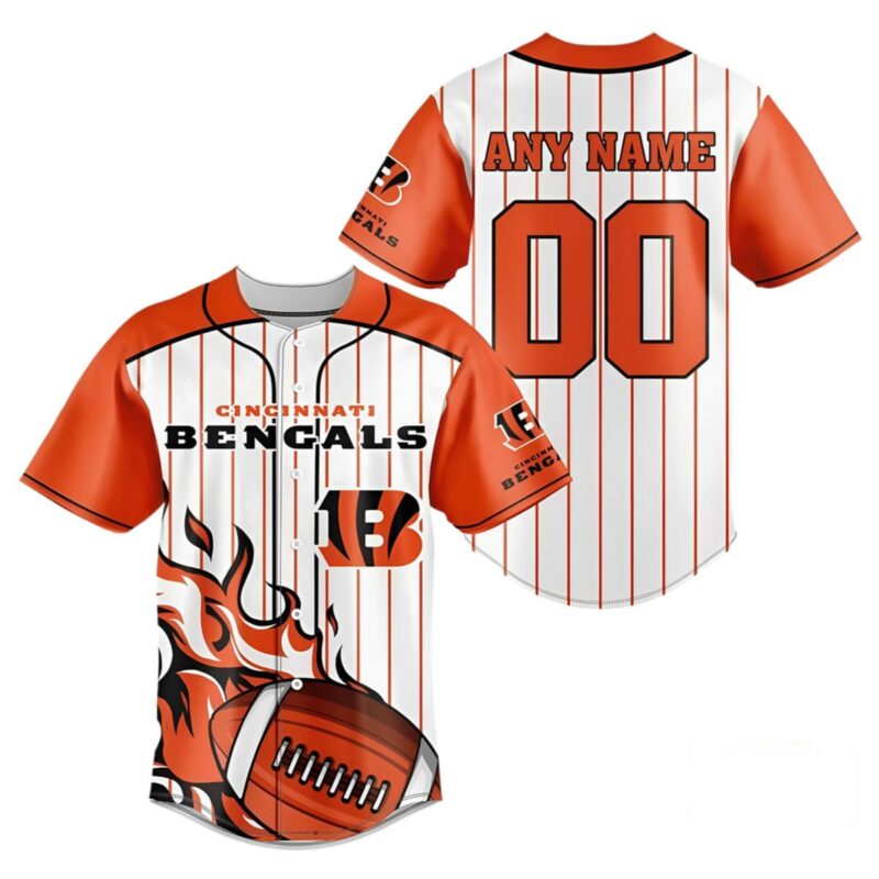 NFL Cincinnati Bengals Baseball Jersey 3D Personalized Style 1 1