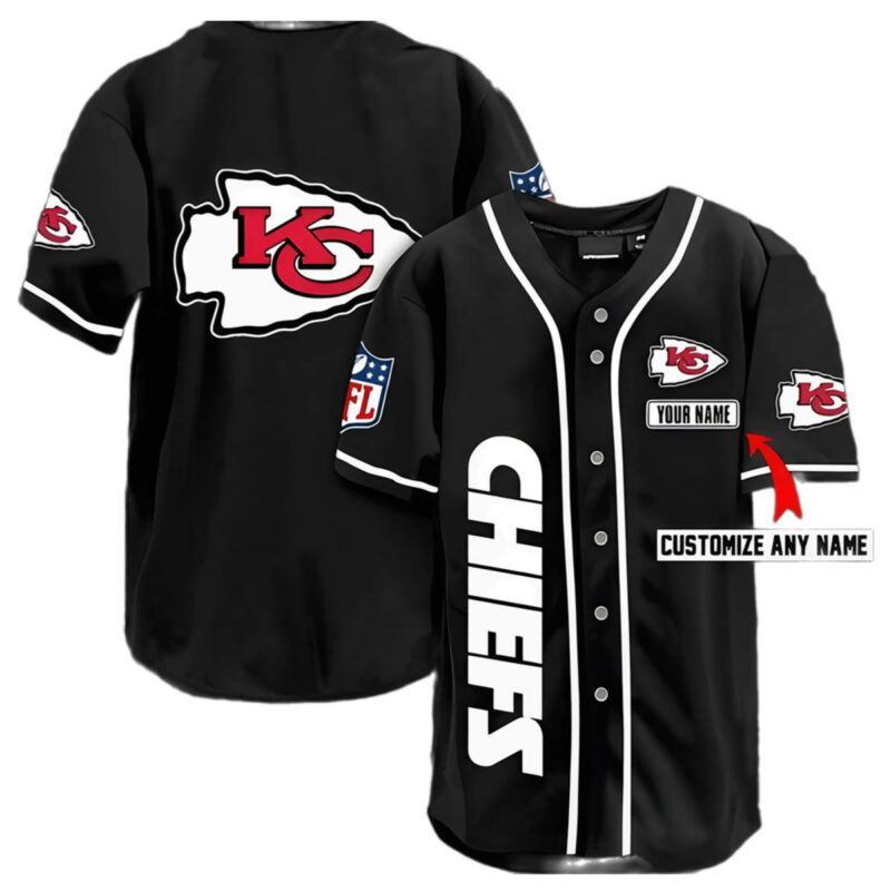 NFL Kansas City Chiefs Baseball Jerseys Blackout 1 1