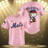 New York Mets Hello Kitty Pink Baseball Jersey 3 3