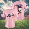 New York Mets Hello Kitty Pink Baseball Jersey 4 4