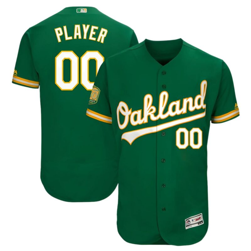 Oakland Athletics 50th Anniversary Jersey Kelly Green 1 1