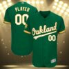 Oakland Athletics 50th Anniversary Jersey Kelly Green 3 3