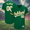 Oakland Athletics 50th Anniversary Jersey Kelly Green 4 4