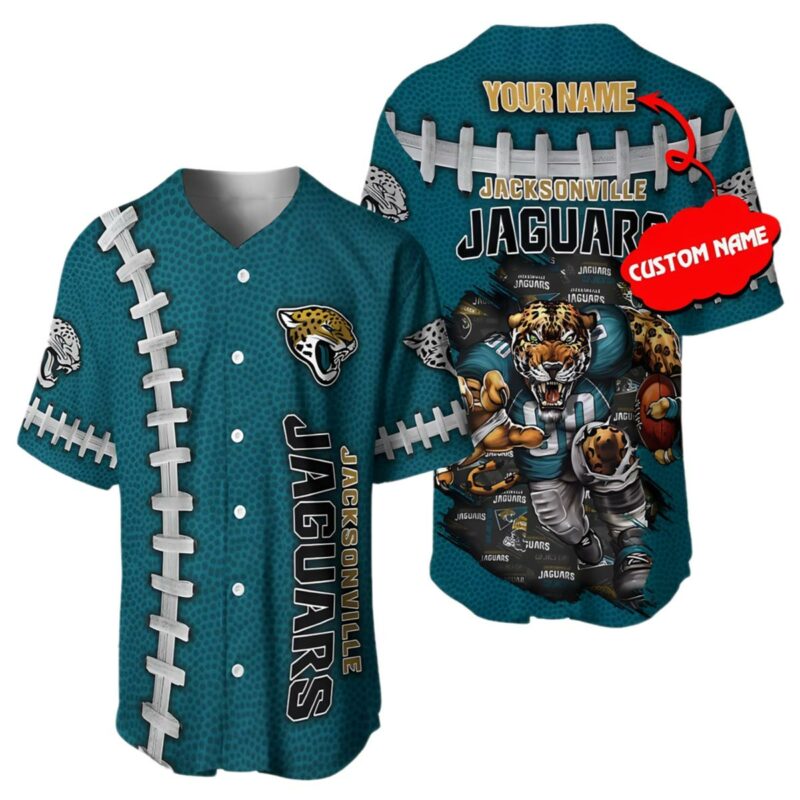 Personalized Mascot NFL Jacksonville Jaguars Baseball Jersey 1 1