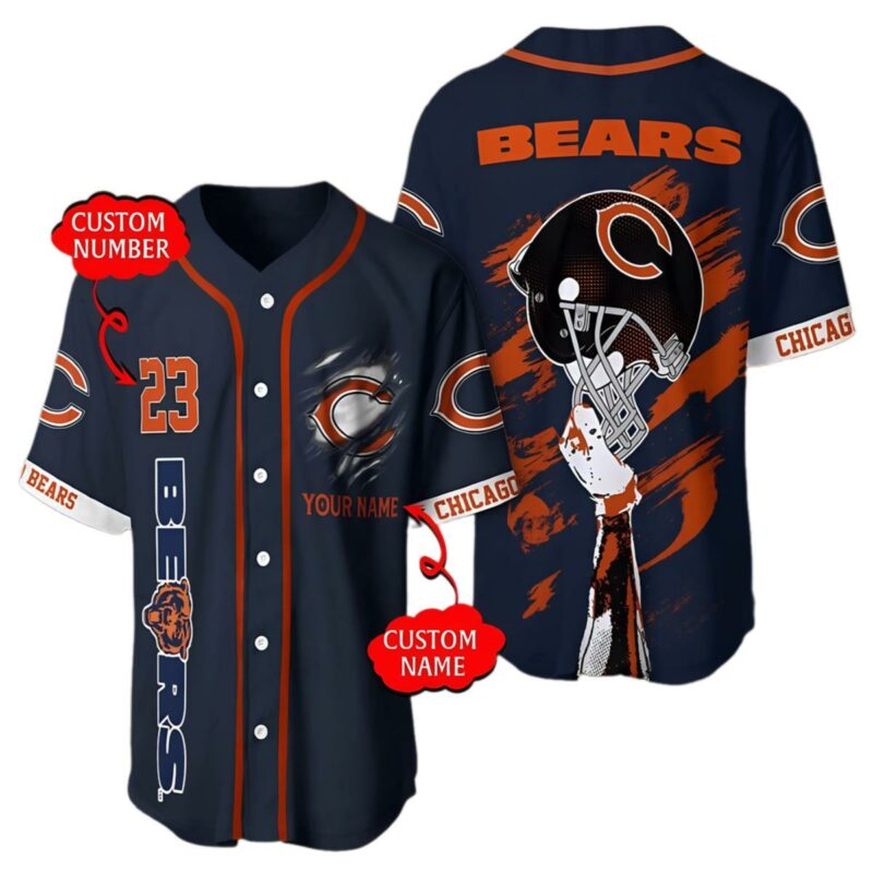 Personalized NFL Chicago Bears Baseball Jersey For Fans 1 1