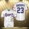 Personalized Snoopy Texas Rangers Baseball Jersey 3 3