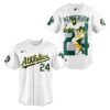 Rickey Henderson Forever 24 Oakland Athletics Baseball Jersey 1 1