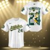 Rickey Henderson Forever 24 Oakland Athletics Baseball Jersey 3 3