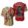 San Francisco 49ers Custom Baseball Jersey Skull And Mascot 1 1