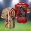 San Francisco 49ers Custom Baseball Jersey Skull And Mascot 2 2