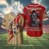 San Francisco 49ers Custom Baseball Jersey Skull And Mascot 4 4