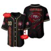 San Francisco 49ers Custom Niner Baseball Jersey Black 1 1