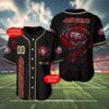 San Francisco 49ers Custom Niner Baseball Jersey Black 4 4