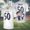 Snoopy Baltimore Ravens Jersey White 4 4