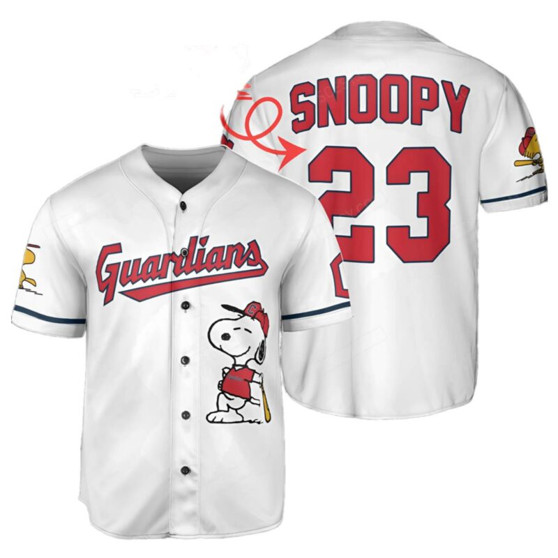 Snoopy Cleveland Guardians Baseball Jersey 1 1