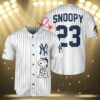 Snoopy New York Yankees White Jersey Baseball 3 3