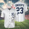 Snoopy New York Yankees White Jersey Baseball 4 4