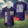 Straight Outta Baltimore Ravens Baseball Jersey 4 4