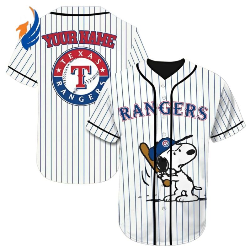 Texas Rangers Snoopy Baseball Jersey Personalized 1 1