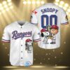 Texas Rangers White Jersey with Snoopy and Charlie Brown 3 3