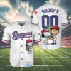 Texas Rangers White Jersey with Snoopy and Charlie Brown 4 4