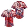 Washington Nationals Youth Jersey Baseball with Flower Pattern 1 1