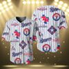 White Texas Rangers Baseball Jersey MLB 3 3